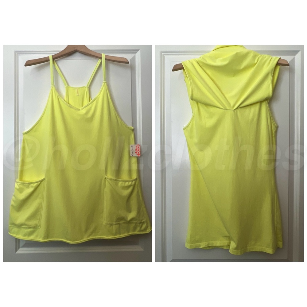 Free People Hot Shot Mini Dress Sour Citrus L - Picture 5 of 12
